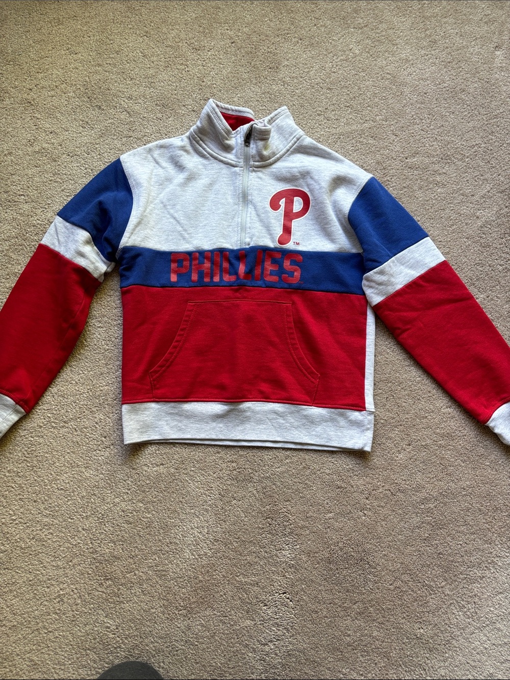 Genuine Merchandise Phillies Red White Blue Quarter-Zip Pullover